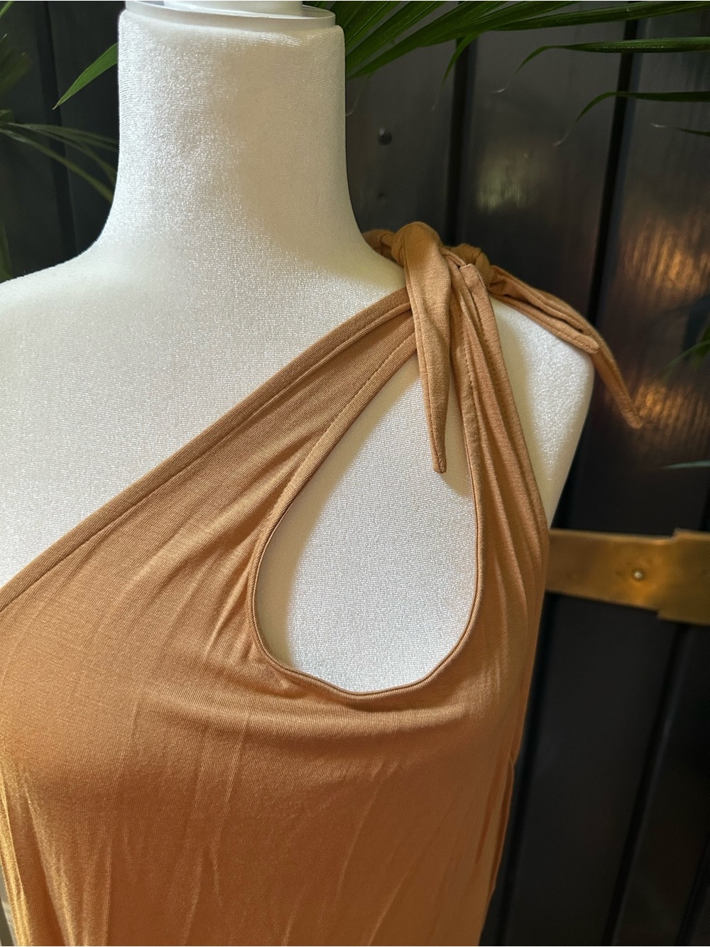 Free People Beach FP New W/Out tags Carmel Coverup dress shirt one shoulder M - Picture 2 of 5